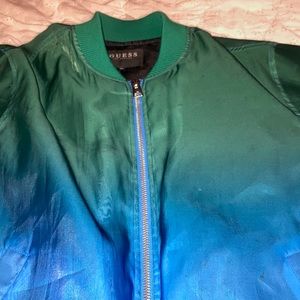 Ombré green to blue XL guess bomber jacket